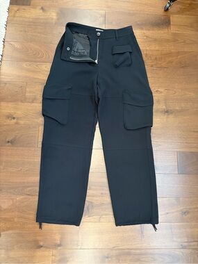 Wilfred Black Cargo Pants with Utility Pockets